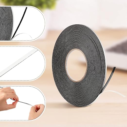 Tatuo 2 Rolls Double Sided Foam Tape 1/8 Inch by 50 Feet Black PE Foam Tape - Image 4
