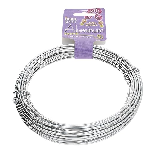 The Beadsmith Anodized Aluminum Wire – 12 Gauge – 39 feet – Silver Color – by TheBeadsmith