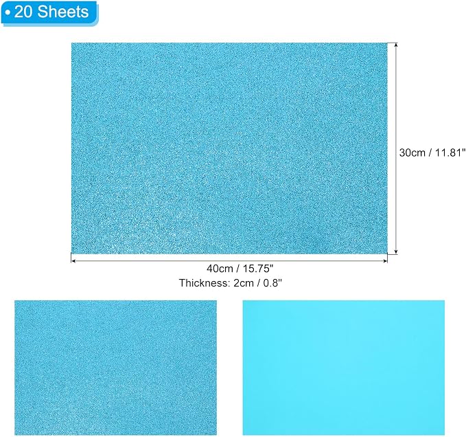 PATIKIL 20 Sheets 2mm Glitter Foam Sheet - Image 2