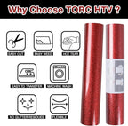 TORC Red Glitter HTV Heat Transfer Vinyl Roll 12 inch x 20 ft Iron on Vinyl - Image 4