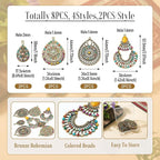 8Pcs Alloy Western Bohemian Teardrop Charms Antique Bronze Tibetan Style - Image 5