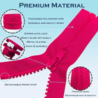 ANPURZII 2PCS #5 54 Inch ​​Magenta Separating Jacket Zippers - Image 3