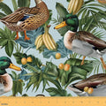 Wild Duck Fabric by The Yard, Tropical Banana Fruits WaterproofFabric, Rustic by CastleFairy