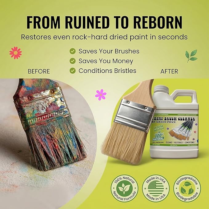 Green Piece® Completely Non-Toxic Paint Brush Cleaner - Image 3