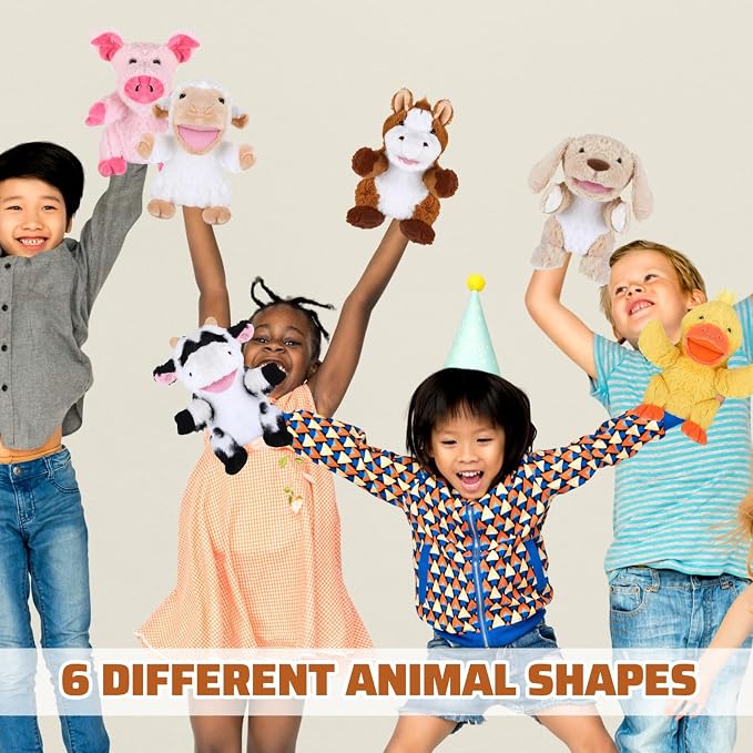 Liliful 6 Pieces Animal Hand Puppets Kids Hand Puppets - Image 4