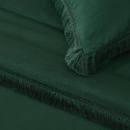 Andency Oversized King Size Comforter Set Dark Green 128x120, 3 Pieces Boho - Image 7
