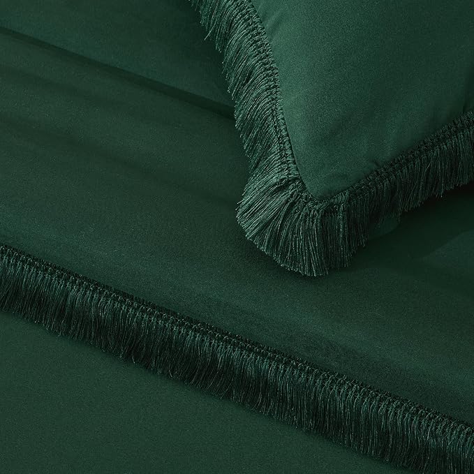 Andency Comforter Set Oversized King Dark Green 120x120, 3 Pieces Boho Fall - Image 7