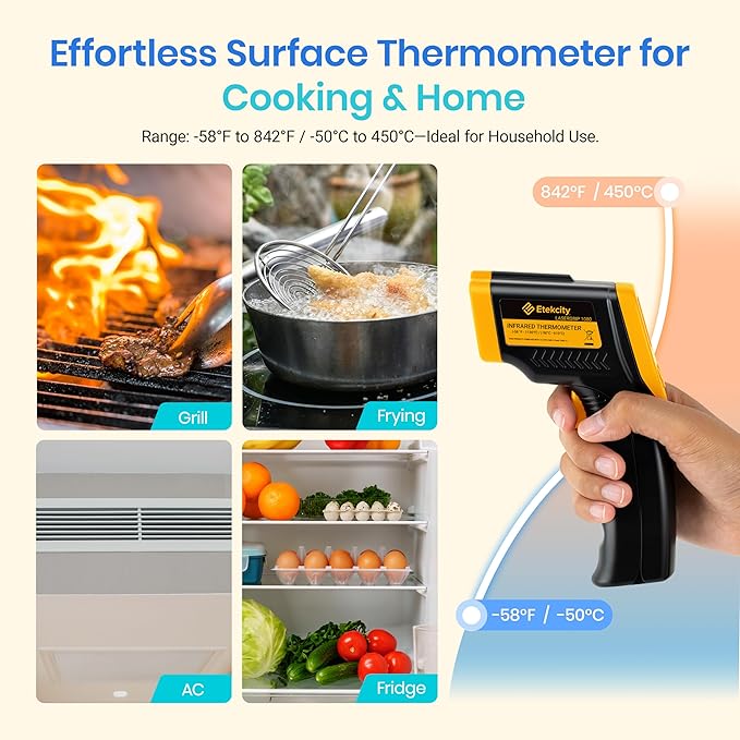 Etekcity Infrared Thermometer Laser Temperature Gun 774 | Cooking, Pizza Oven - Image 3