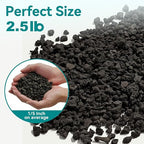 2.5lbs Small Lava Rocks for Plants Drainage, 1/5 Inch Black Gravel Mulch for - Image 2