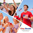 Redtwo 4th of July Red White and Blue Clay Beads Bracelet Making Kit - Image 3