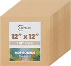 CALPALMY 24-Pack MDF Board 1/8 Inch Thick 12" x 12" Unfinished Wood Panels by CalPalmy