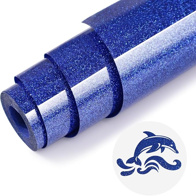 Blue Glitter HTV Heat Transfer Vinyl by WRTUUED