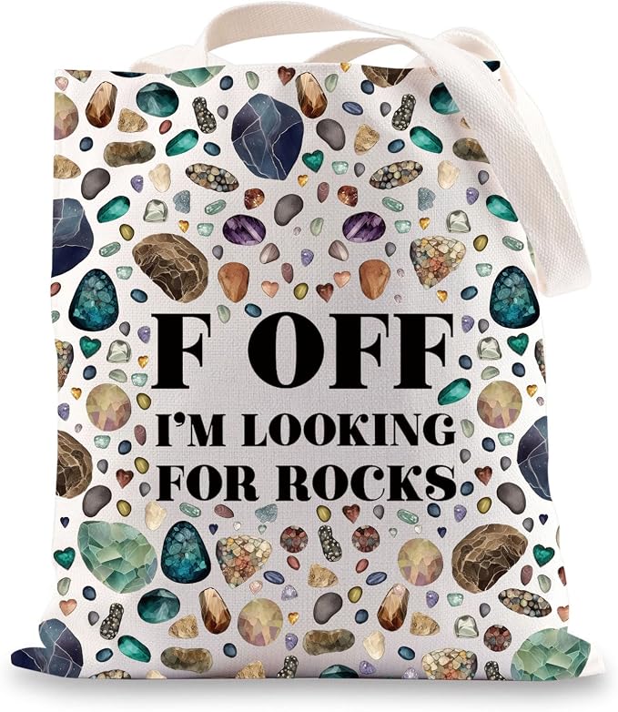 JNIAP Rock Collector Tote Bag Rock Lover Gift Geologist Gift F Off I'm Looking by JNIAP