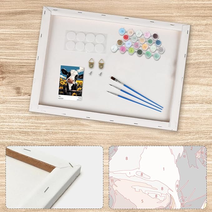 Lxmsja Cartoon Cow Paint by Numbers Kit - Image 5