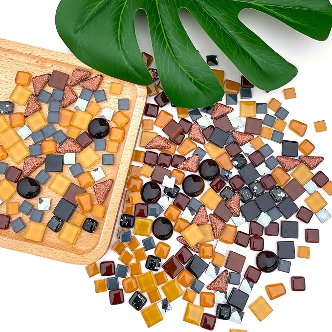 LITMIND Assorted Black Irregular Crystal Mosaic Tiles, 9oz Value Pack - Image 2