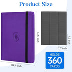 Premium 9 Pocket Card Binder for 360 Cards, Fabmaker PU Cover Trading Card - Image 6