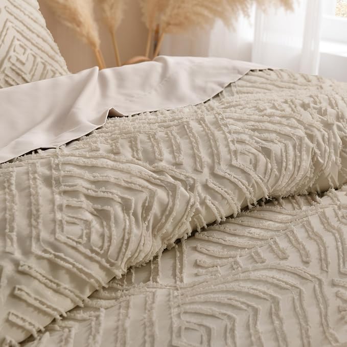 Andency Khaki Oversized King Comforter 120''x120'', 3 Pieces Khaki Super King - Image 5