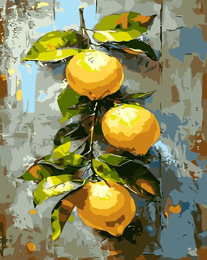 GXGLLPZBY Painting by Numbers for Adults Beginner, Refreshing Lemon Adult Paint by GXGLLPZBYZBYHW