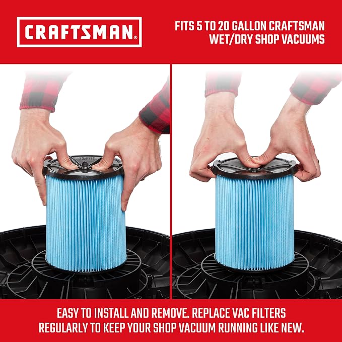 CRAFTSMAN CMXZVBE38776 Genuine 5-20 Gal. Fine Dust Wet Dry Vacuum Filter - Image 3