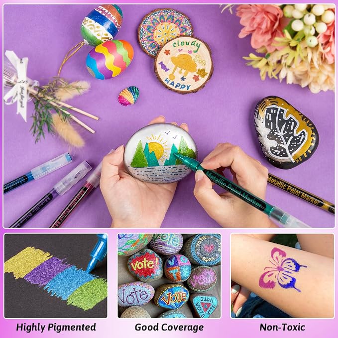 SAKEYR Metallic Acrylic Paint Markers - Image 2