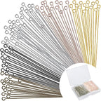 600 Pieces 2 Inch Eye Pins for Jewelry Making DIY, Straight Pins Jewelry Making by BOYIVI
