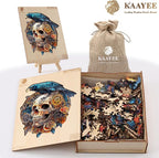 KAAYEE Wooden Puzzles for Adults, 3D Visual Effect Raven & Mechanical Skull - Image 7