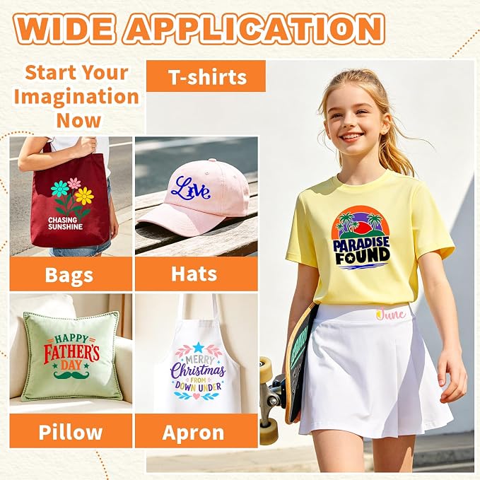 MEVOREW Heat Transfer Vinyl Bundle-12x3FT Iron on Vinyl - Image 6