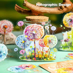 Dandelion Floral PET Stickers Set, Journaling, DIY Crafts, and Art Supplies - Image 3