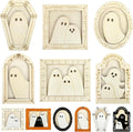 12 Sets Halloween Crafts Kit, Wood Ghost DIY Frames Decoration, Unfinished by PAIVSUN