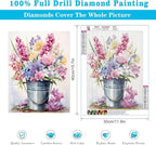 EIBEILI Diamond Art Kits for Adults-Colorful Flowers BucketDiamond Painting | - Image 4