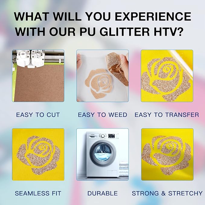 HTVRONT Glitter HTV Vinyl Roll - Image 3