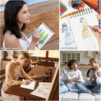 6 Pcs Sketch Book Bulk 5.5 x 8.5 In 600 Sheets Top Spiral Bound Sketch Pad - Image 7