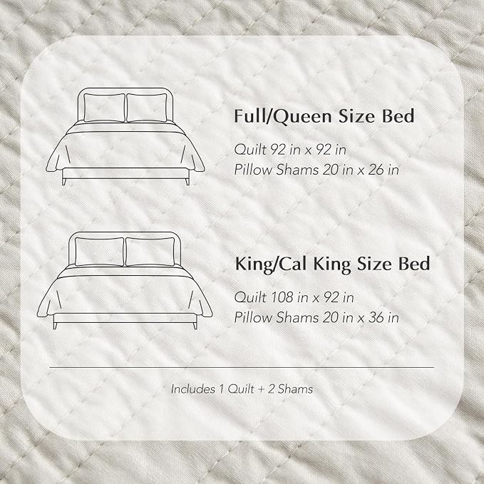 EVERGRACEHOME 100% Cotton Modern Lines Quilt Set Queen Size, Pre-Washed Soft - Image 8