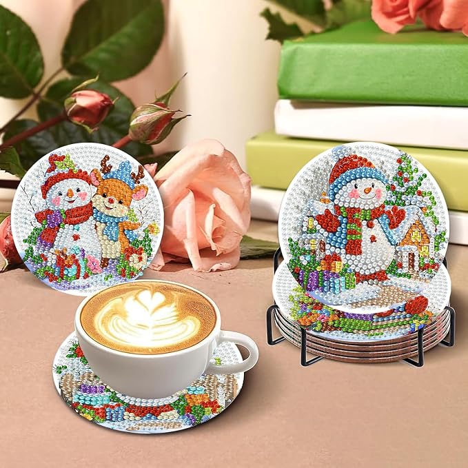 Benjenes 8PCS Christmas Diamond Art Coasters Kit - Image 4