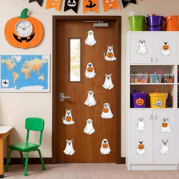 54Pcs Halloween Ghost Cutouts, Classroom Halloween Bulletin Board Paper Cutouts - Image 5