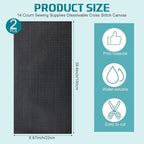 Breling 2 Pcs 39.37 x 8.66 Inches Water Soluble Cross Stitch Canvas 14 Count - Image 2