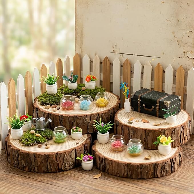 Tlence 29 Pcs Miniature Dollhouse Plants, Mini Artificial Potted Flowers - Image 5