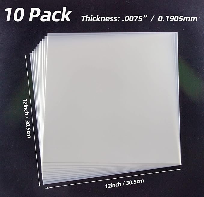 7.5mil Blank Mylar Sheets, 12X12 inch Milky Translucent PET Blank Stencils - Image 2
