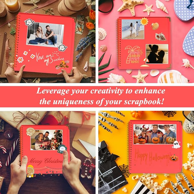 Joyberg Scrapbook 80 Pages, Scrapbooking Supplies 8 x 8 In, Scrapbook Album - Image 6