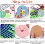 Benjenes 8 PCS Diamond Art Coasters Kits Cocktail Diamond Painting Coaster | - Image 2