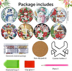 8 Pack Christmas Diamond Art Coasters, Diamond Painting Coasters Kits | - Image 2