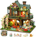 DIY Miniature House Kit with LED Lights, Fairy Garden Wooden Mini House by LogicTwist