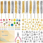 Zefy 18K Gold Silver Chain for Jewelry Making Kit, 39.6ft 12 Rolls Stainless by Zefy