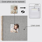 10 x 10 Inch Scrapbook Photo Album, Hardcover Kraft White Pages Arch Window - Image 5