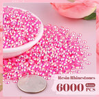 6000PCS 4mm Resin Jelly Rhinestones in Bulk, Bedazzling Flatback Crystals - Image 2