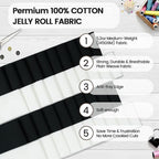 Craftido-20 Options-100% Cotton Jelly Roll Fabric Precut Strips - Image 5