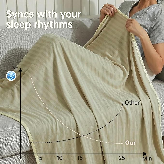 Guohaoi Cooling Blanket for Hot Sleepers, Absorbs Heat to Keep Body Cool for - Image 4