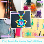 1000+ Pieces Clear Pony Beads Bulk, 9 Colors 6x9mm Transparent Acrylic Bead - Image 4