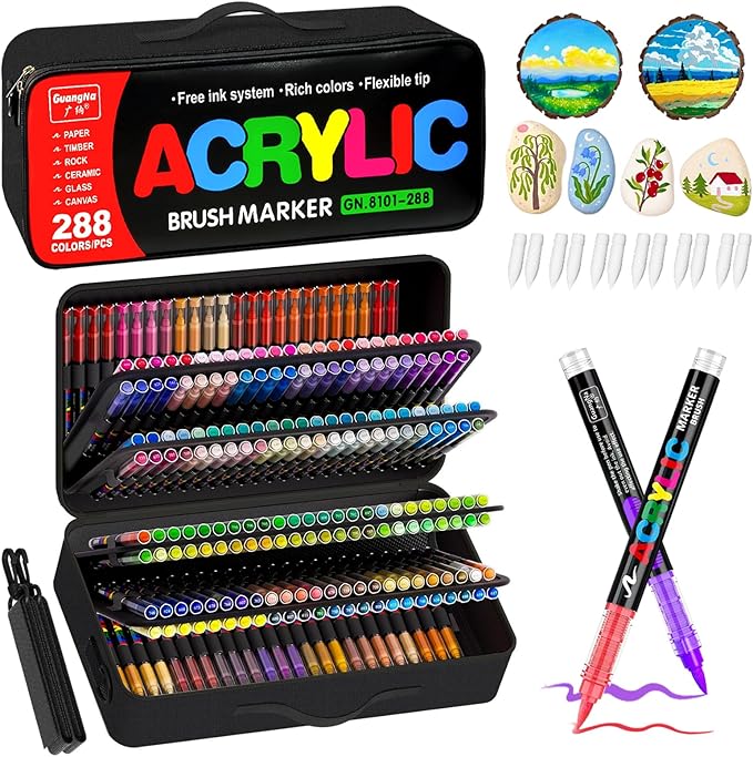 Surcotto 288 Colors Acrylic Paint Markers, Acrylic Paint Pens by Surcotto