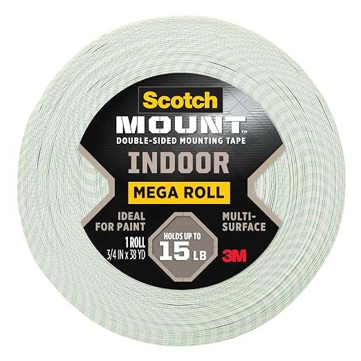 Scotch-Mount Double-Sided Tape Mega Roll, 3/4 in x 114 ft, Indoor Mounting by Unknown